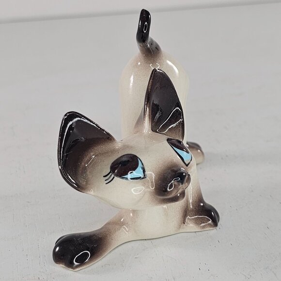 Freeman McFarlin Siamese Cat Kitten Crouching Nodder Bobble Head *REPAIR FLAW* - Picture 2 of 12